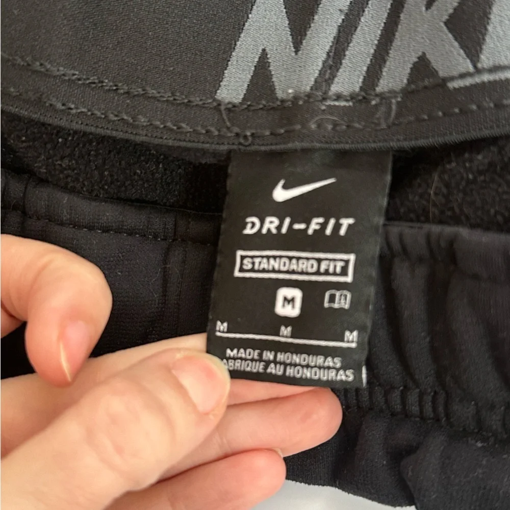 NIKE Dri-Fit Black Jogger Sweatpants Big Swoosh Athletic Pants M